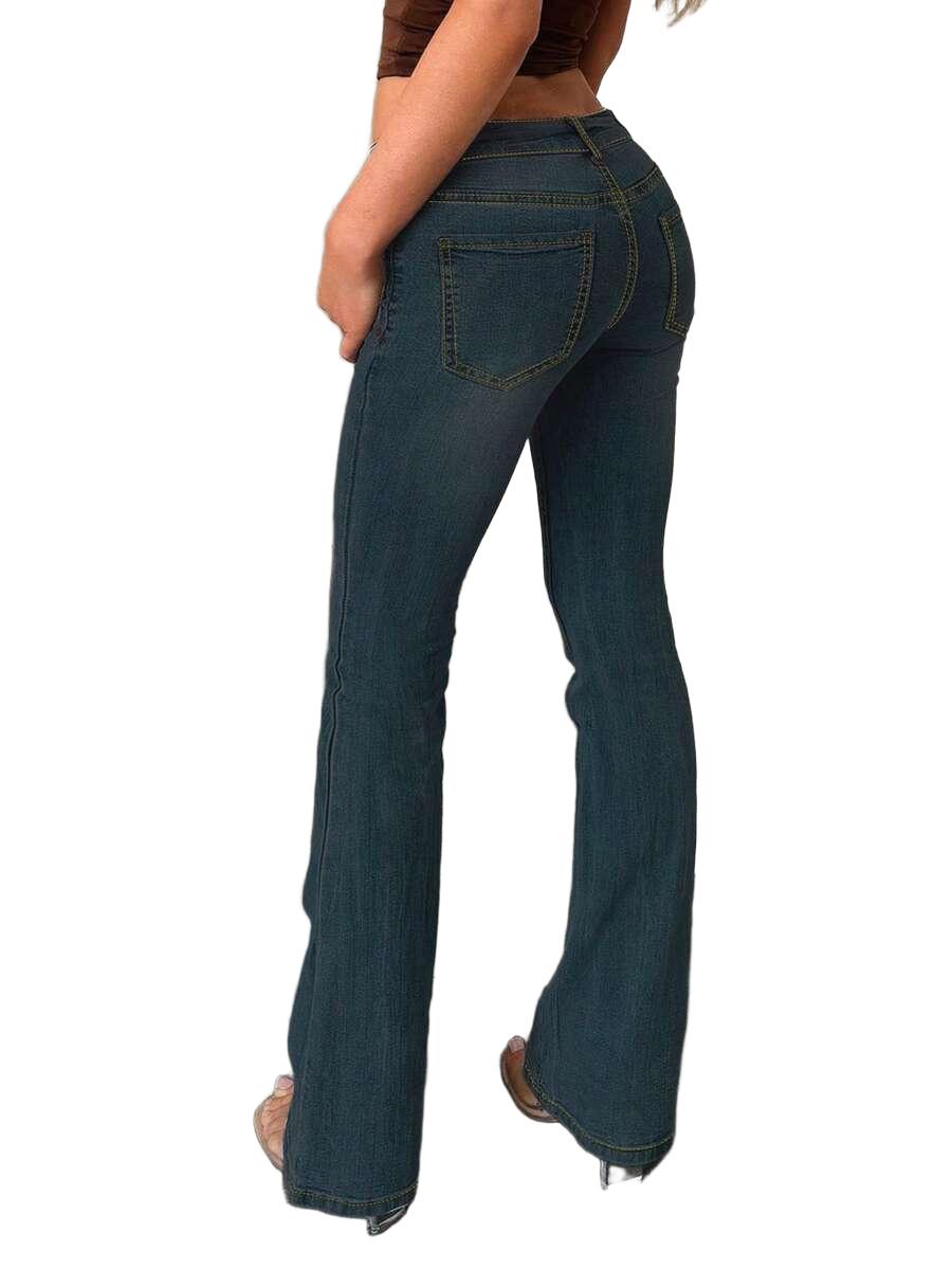 GRANATOWE SPODNIE JEANS