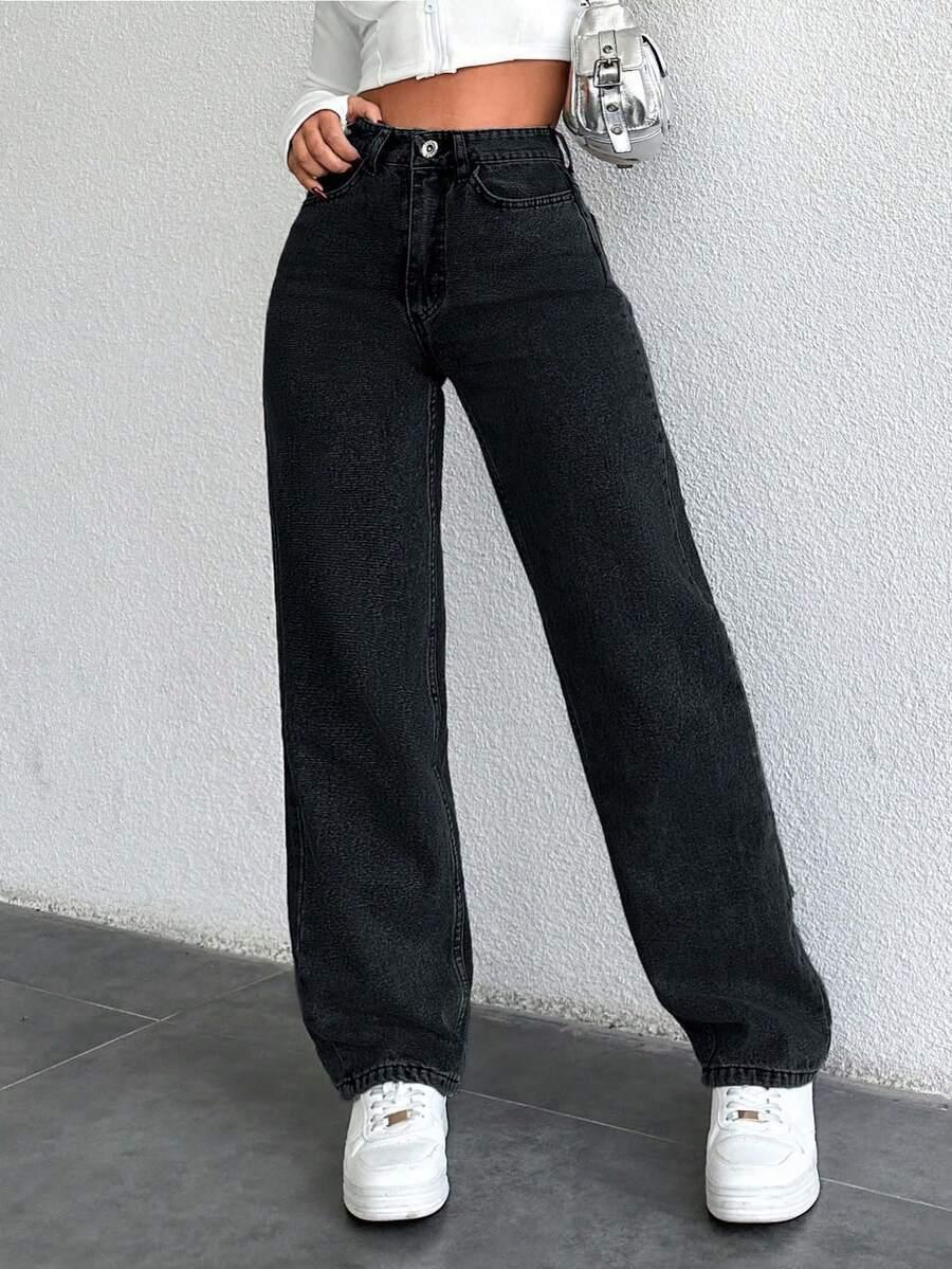 CZARNE SPODNIE JEANS