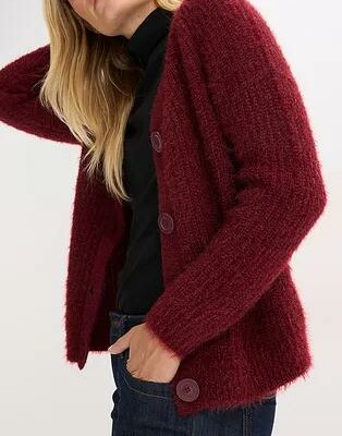 SWETER DAMSKI KARDIGAN SEREK V REGULAR