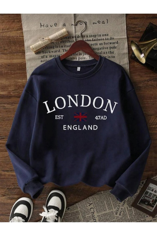 granatowa bluza nadruk