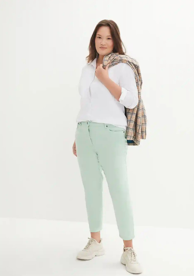 ZIELONE SPODNIE JEANS 7/8 CASUAL