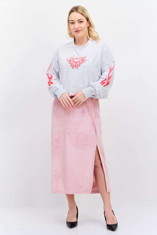 SZARA BLUZA NADRUK