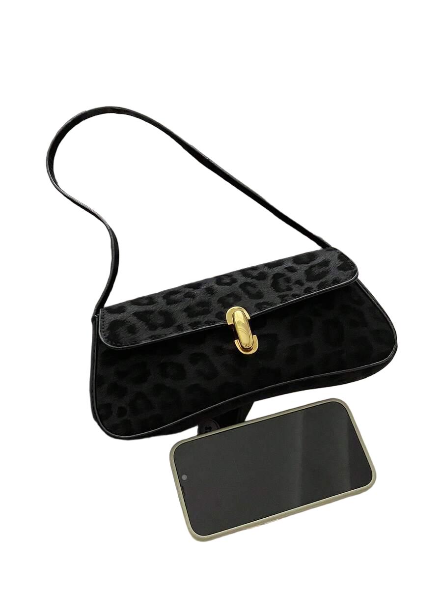 czarna torebka animal print
