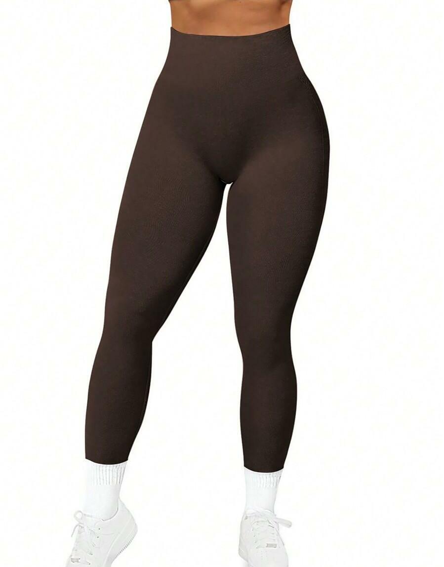 BRĄZOWE SPORTOWE LEGGINSY