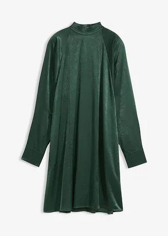 SUKIENKA KOKTAJLOWA PLUS SIZE WISKOZOWA PROSTA STÓJKA DŁUGI RĘKAW