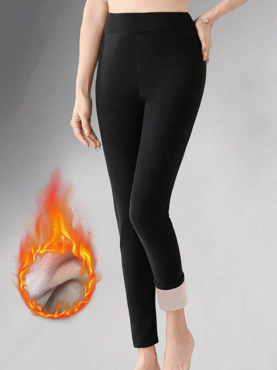 CZARNE OCIEPLANE LEGGINSY