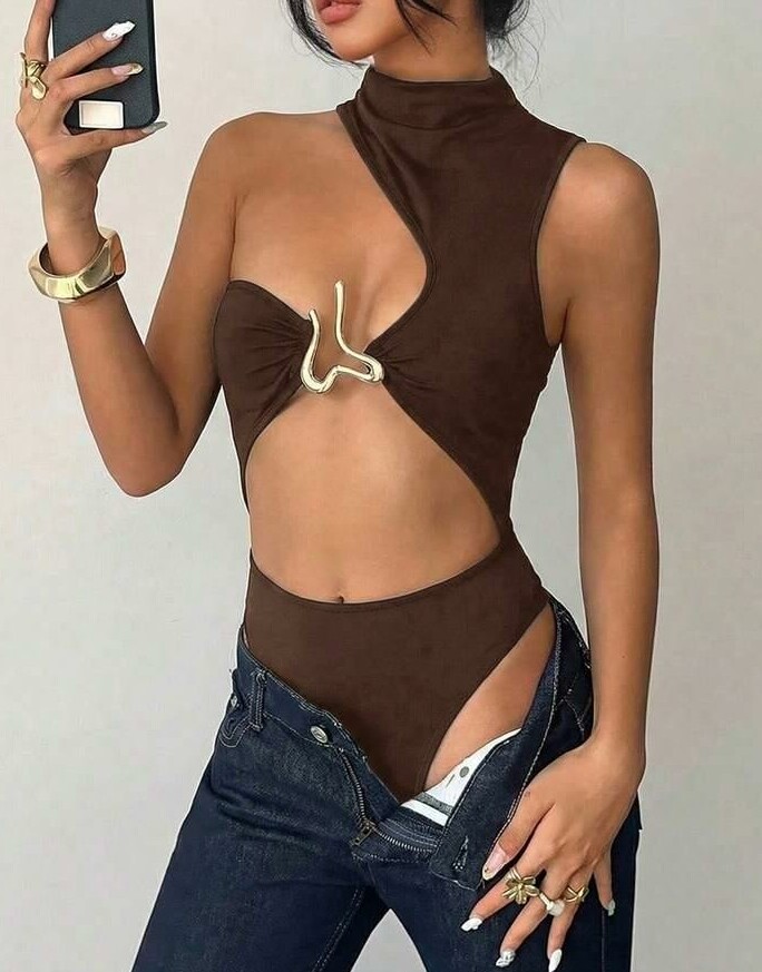 brązowe body asymetryczne