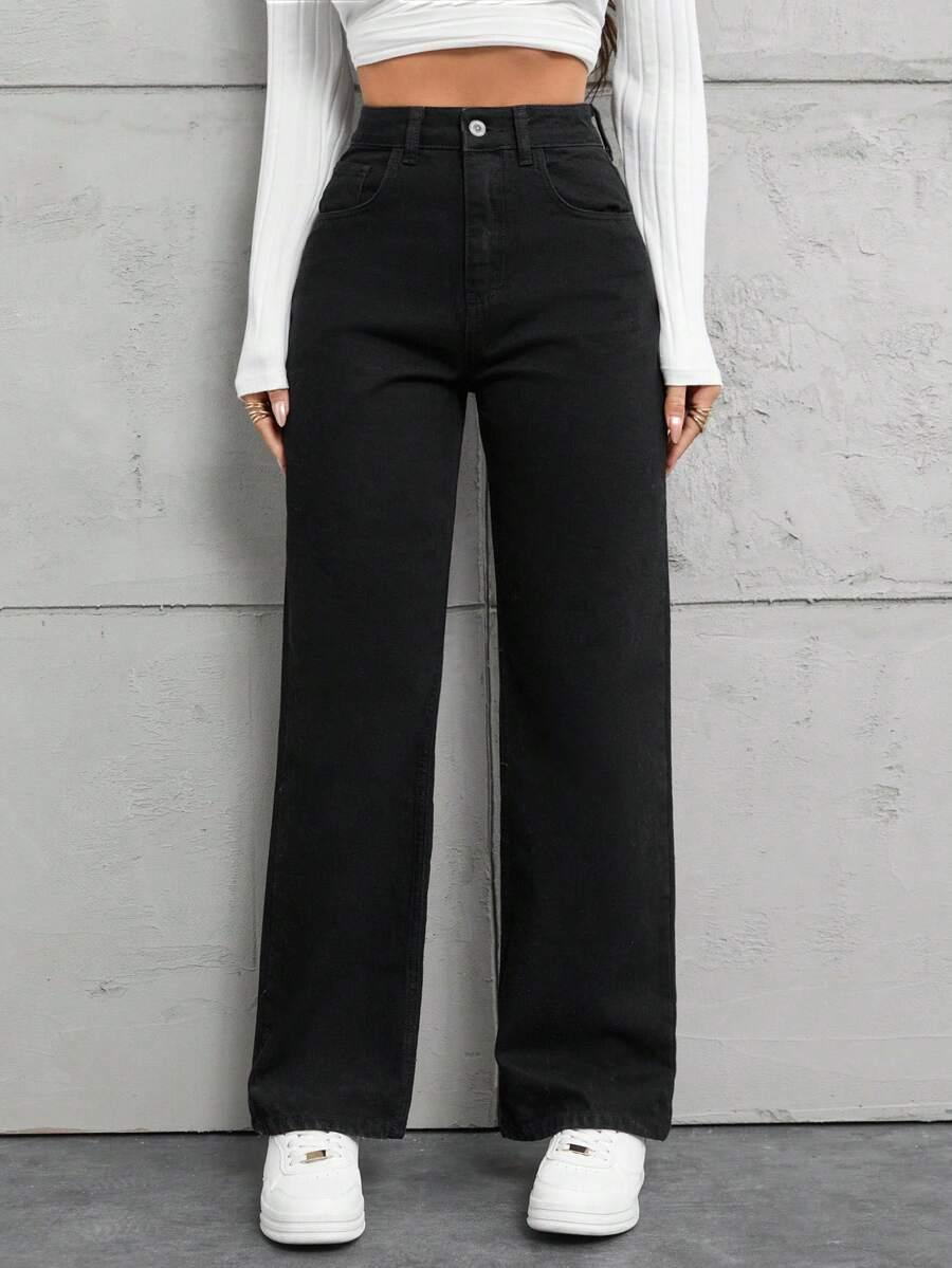 CZARNE SPODNIE JEANS