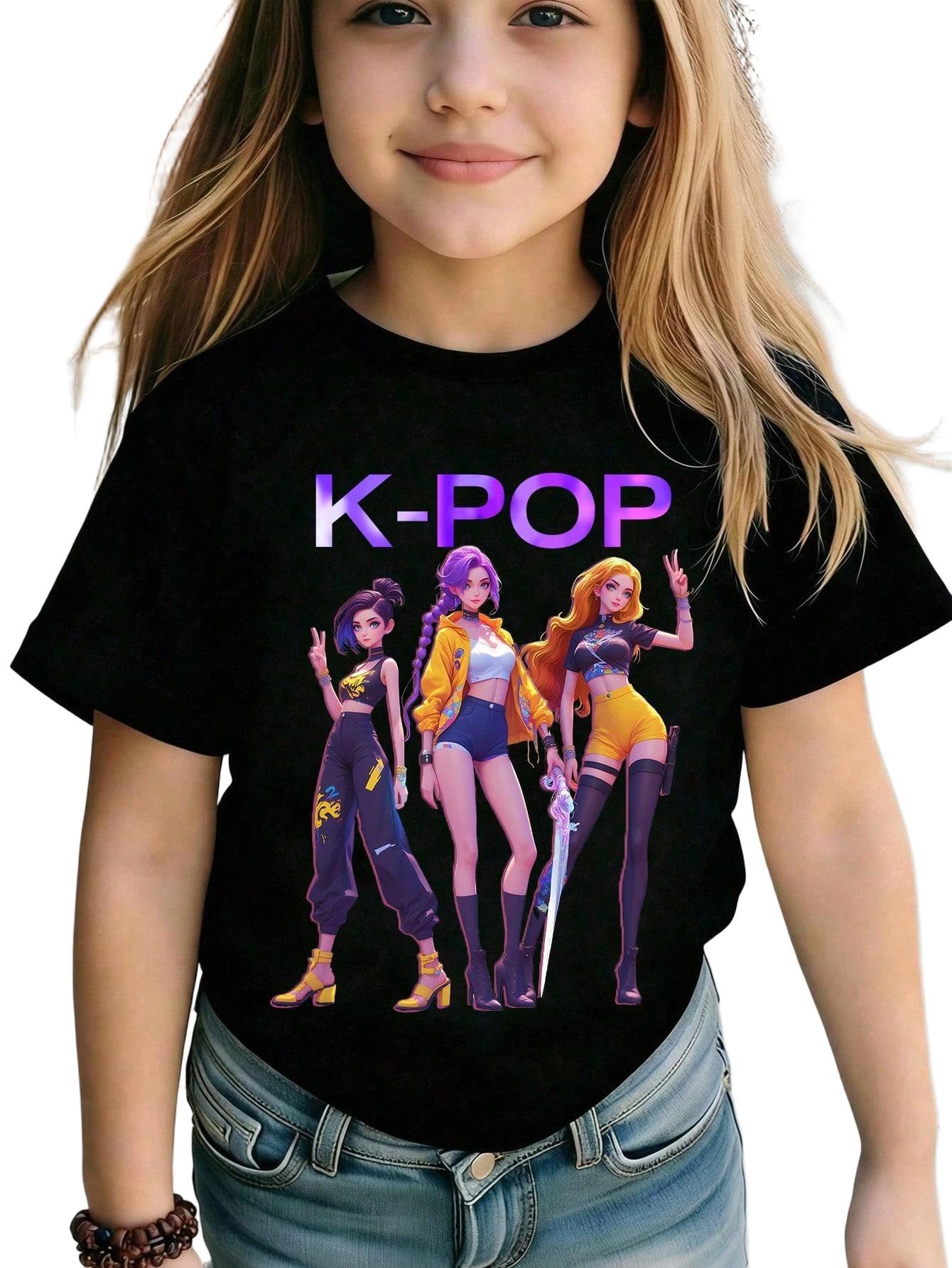 T-SHIRT DZIEWCZĘCY Z NADRUKIEM 