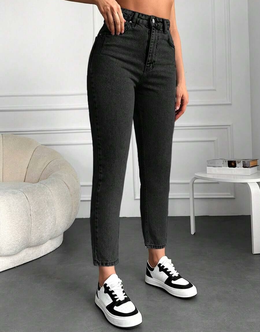 CZARNE SPODNIE JEANS
