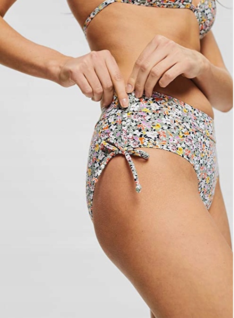 dół od bikini wzór kwiaty marszczenie