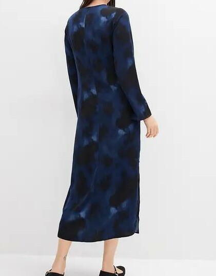 SUKIENKA PLUS SIZE OMBRE OKRĄGŁY DEKOLT DŁUGI RĘKAW