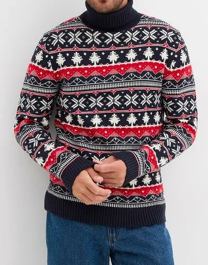 SWETER Z GOLFEM W NORWESKI WZÓR
