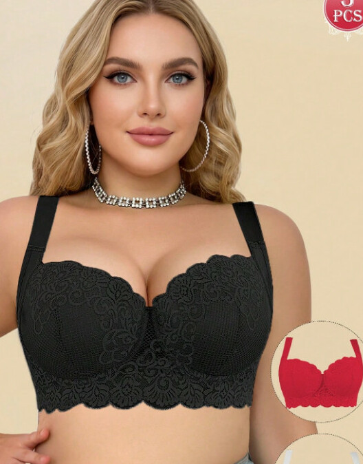 biustonosz push up fiszbiny koronka 2-pack