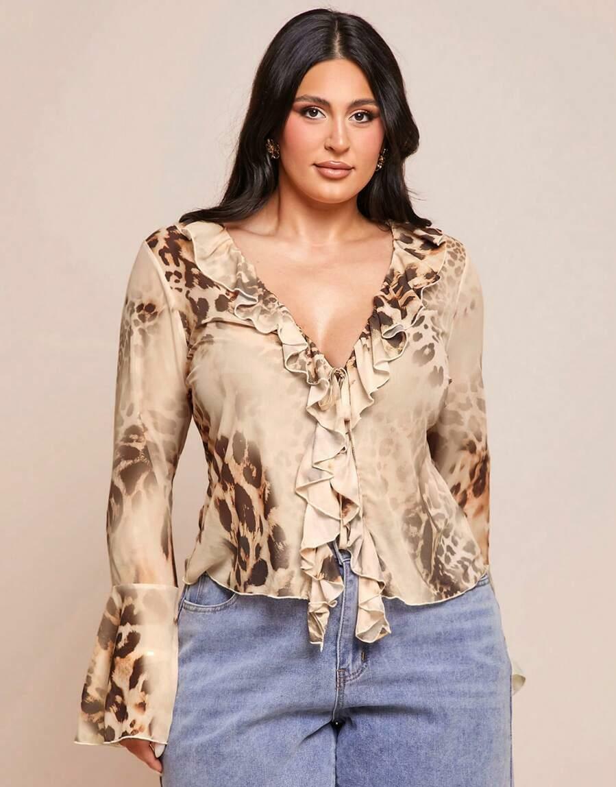 bluzka animal print siateczka
