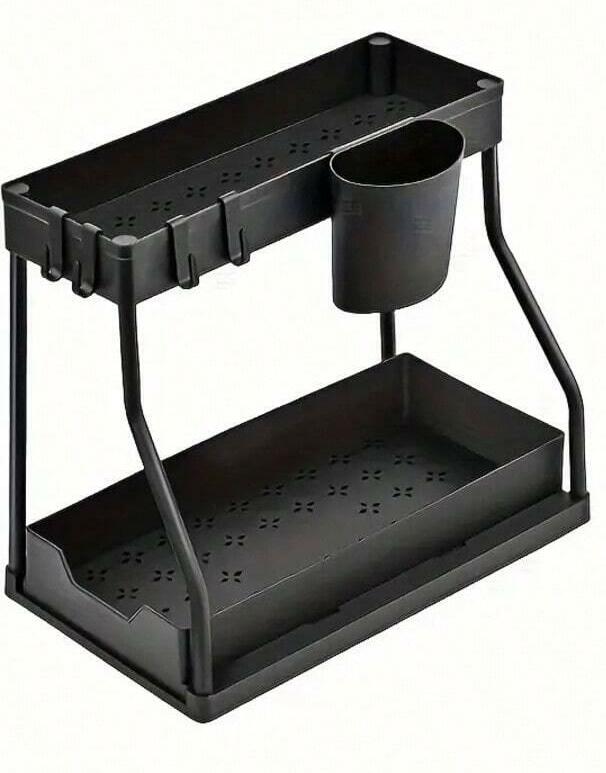 czarny dwupoziomowy organizer