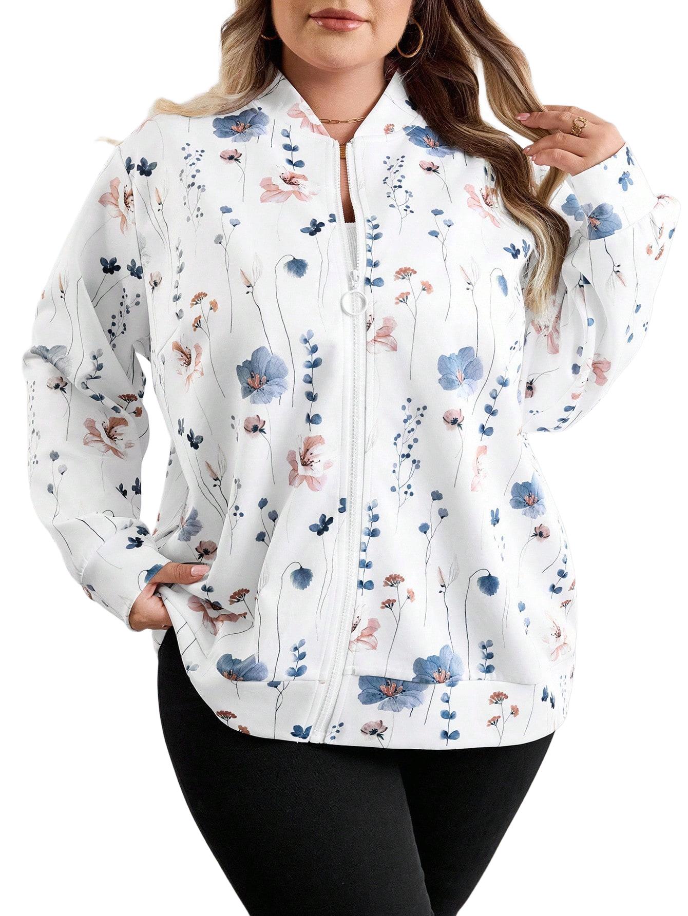 BLUZA ROZPINANA W KWIATOWY WZÓR