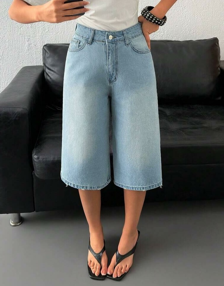 spodenki jeans wysoki stan