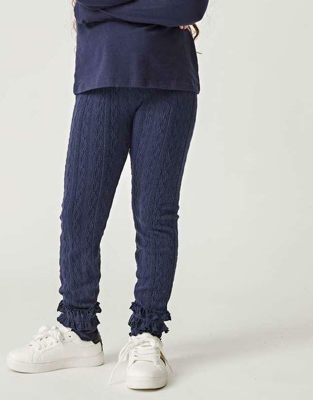 GRANATOWE LEGGINSY TEKSTURA 