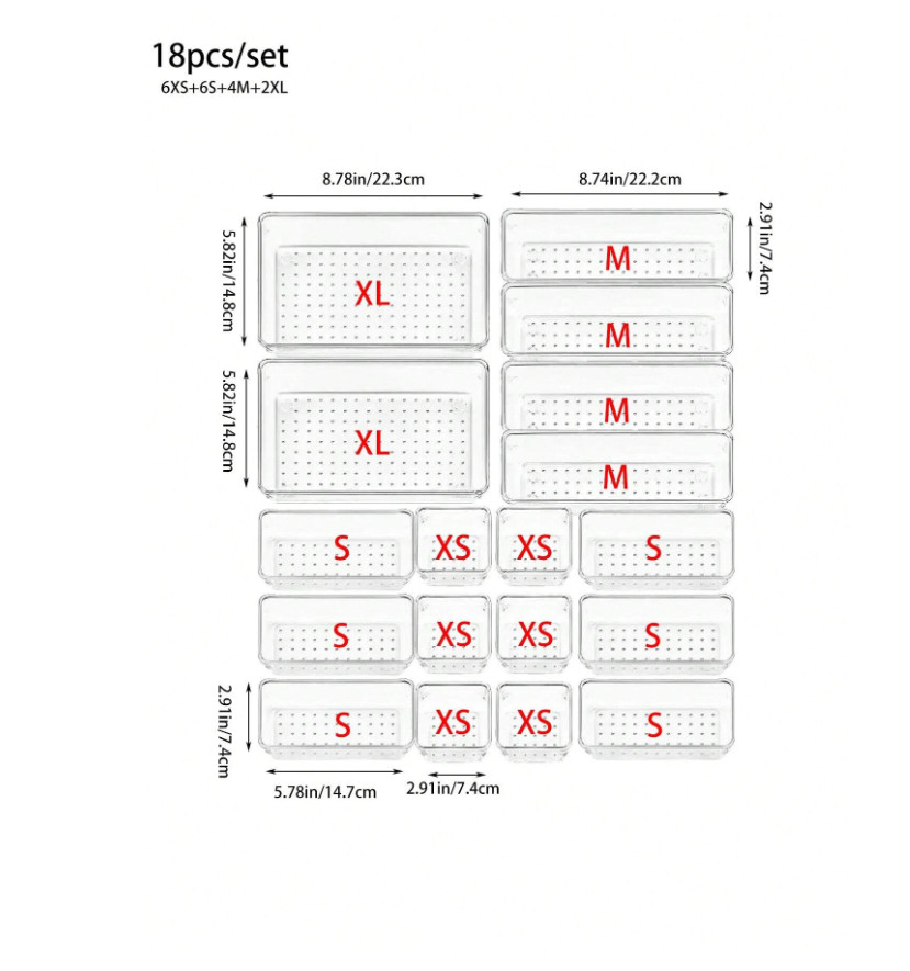 organizery do szuflad 18-pack