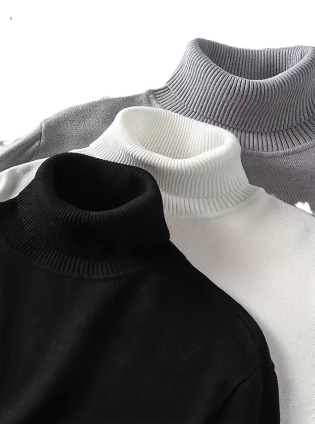dzianinowy sweter długi rękaw 3-pack 