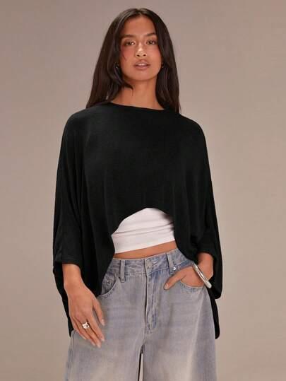 czarna bluzka oversize