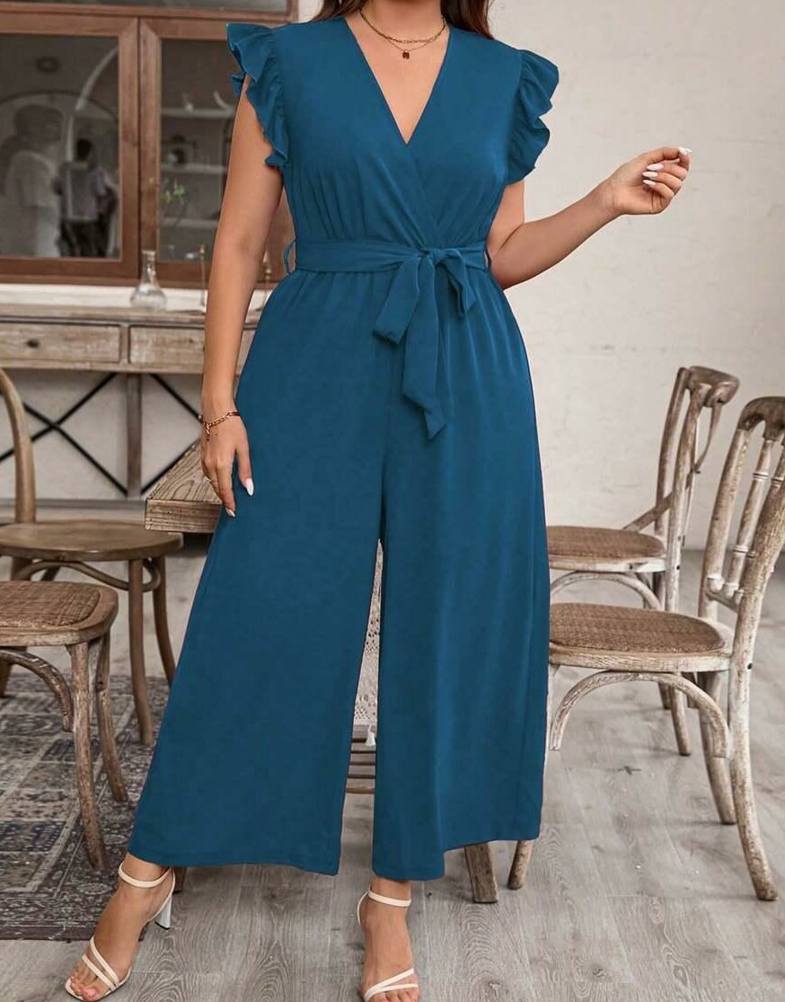 KOMBINEZON v-neck krótki rękaw