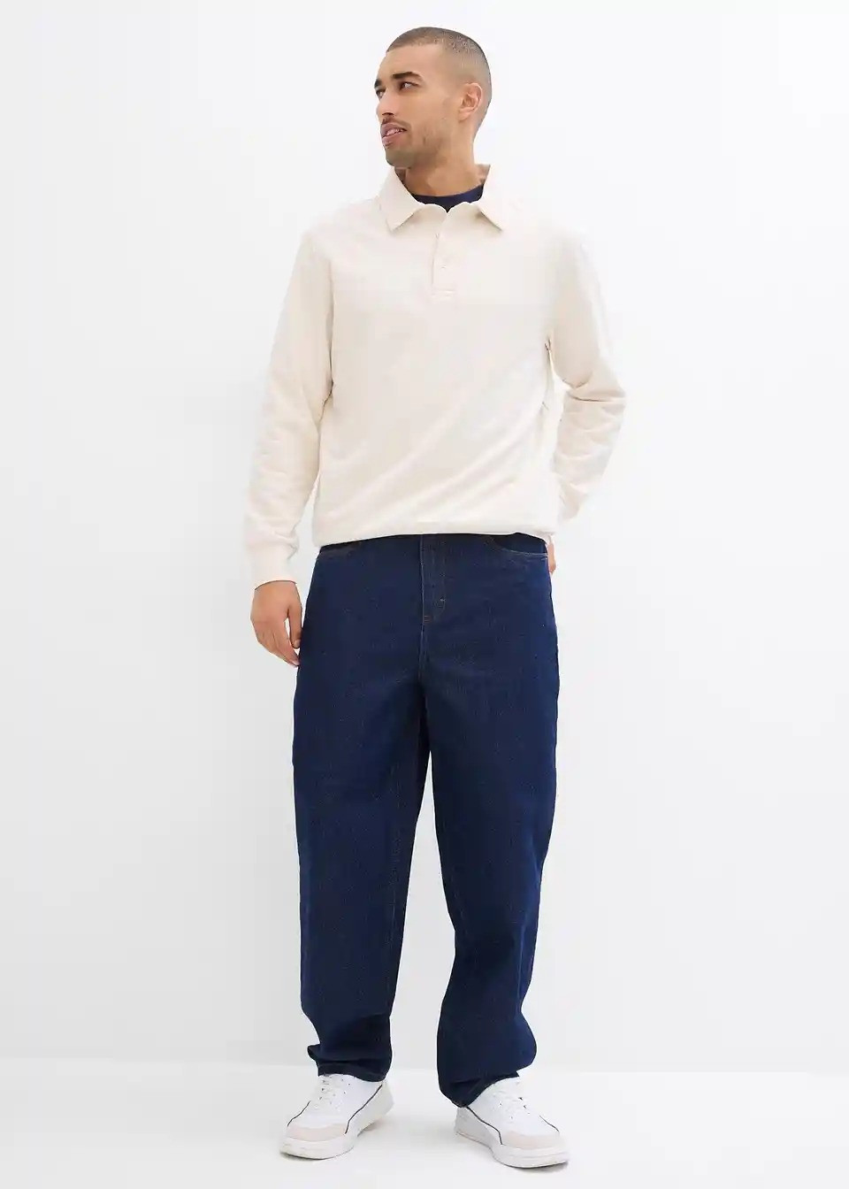 GRANATOWE SPODNIE JEANS