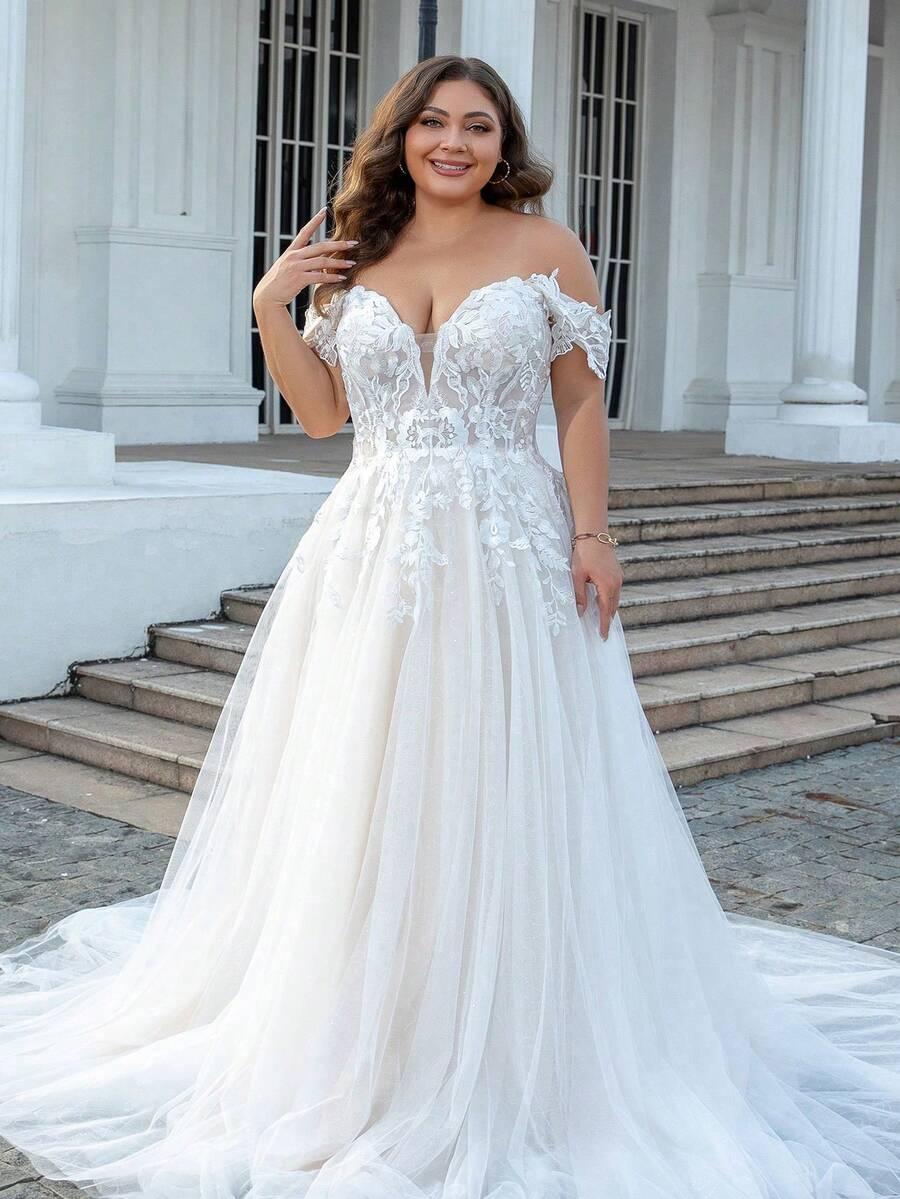 BIAŁA MAXI SUKNIA ŚLUBNA TIUL