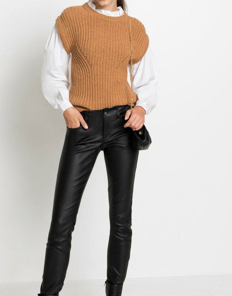 SWETER DAMSKI KOSZULOWA WSTAWKA 2W1