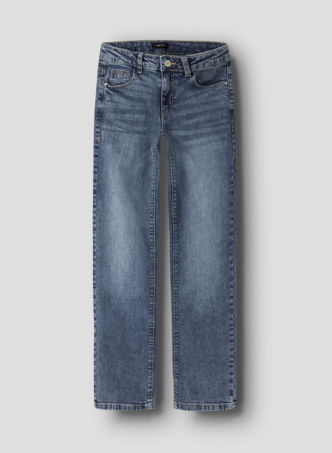 niebieskie proste spodnie jeans