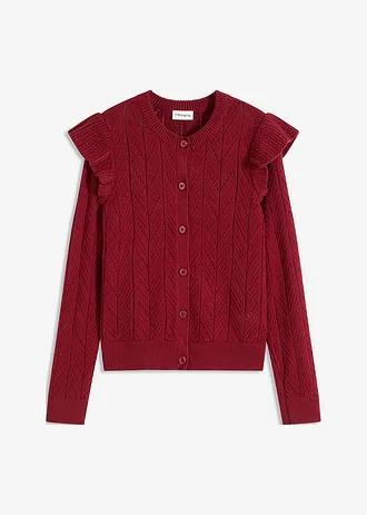 SWETER ROZPINANY AŻUROWY Z BAWEŁNY