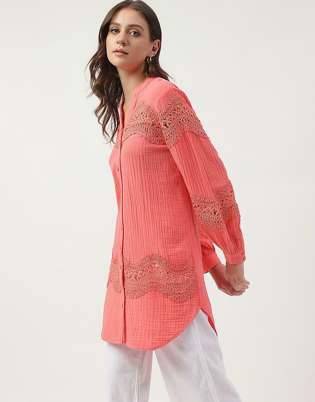 bluzka v-neck guziki tekstura T43-4556K-CJ