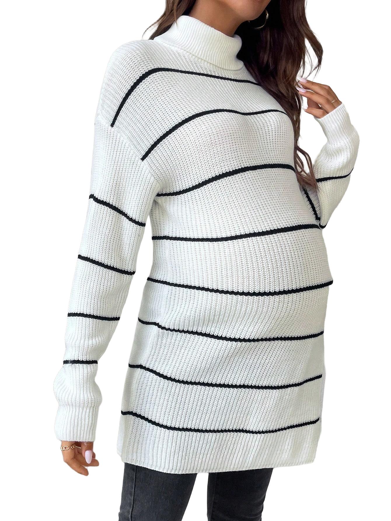 SWETER CIĄŻOWY W PASKI