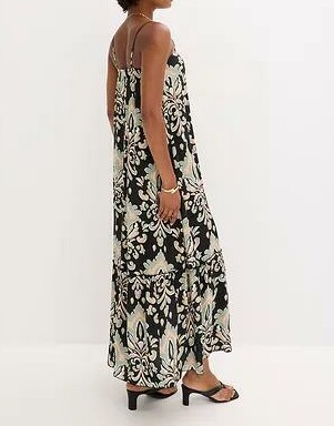 SUKIENKA WISKOZOWA MAXI OVERSIZE BOHO Z ODKRYTYMI RAMIONAMI