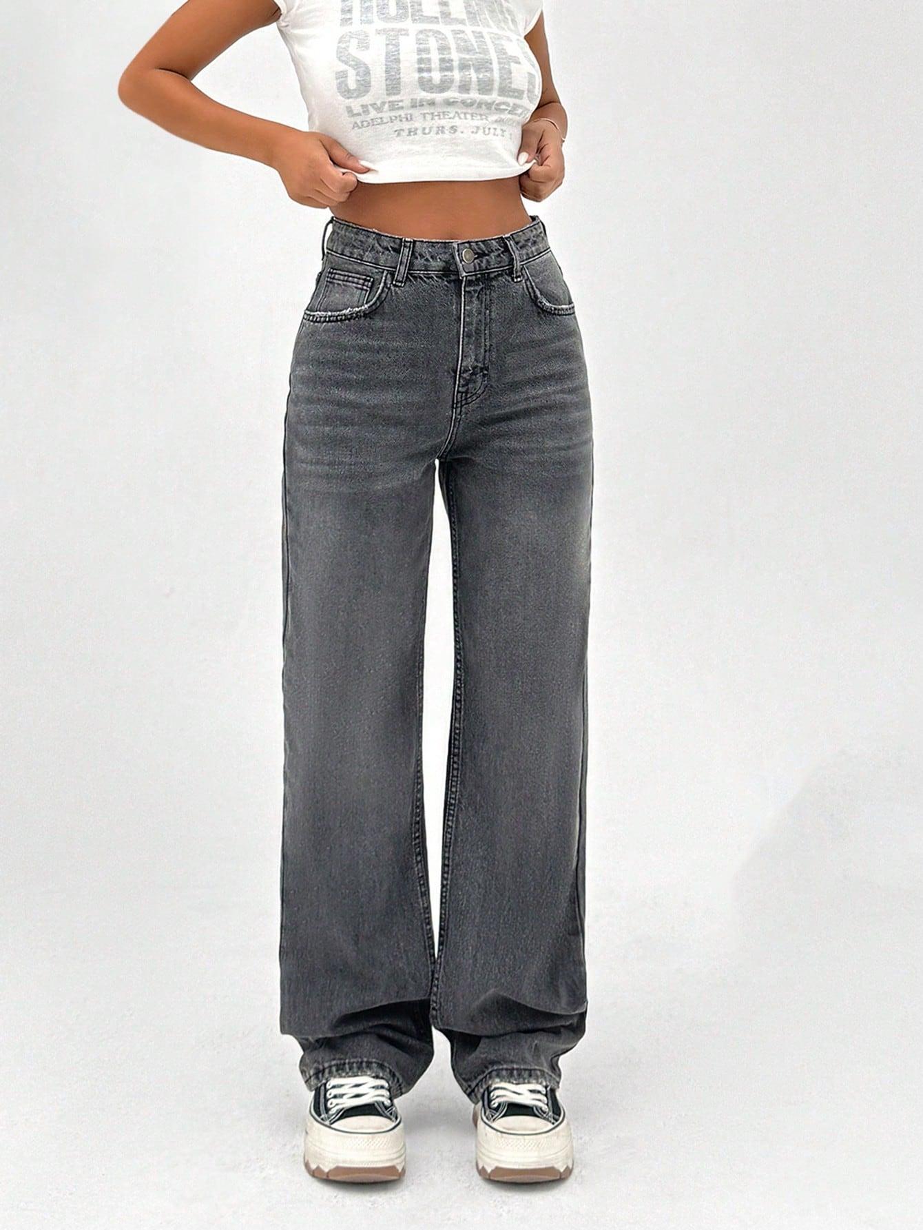 SZARE SPODNIE JEANS