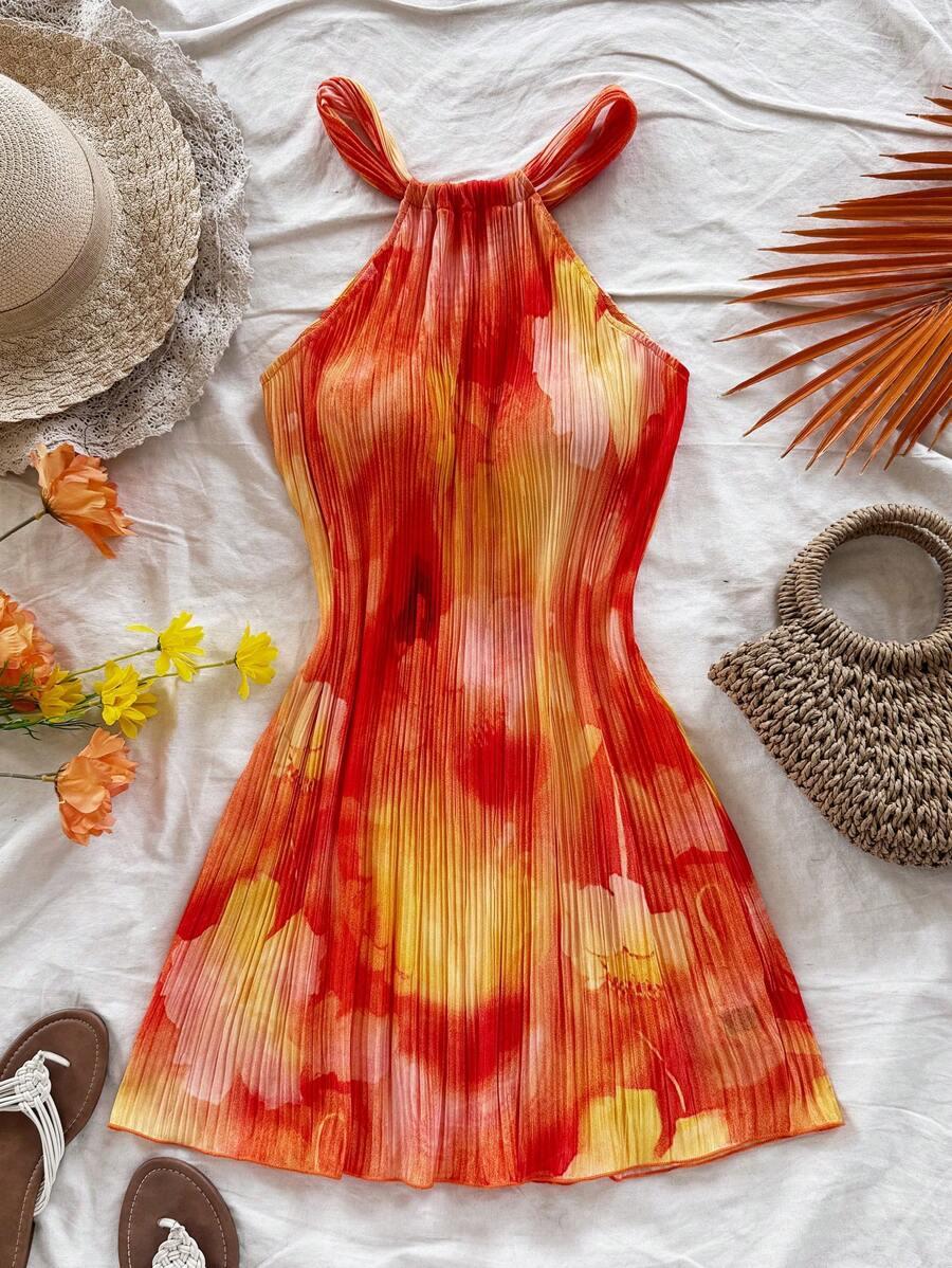 plisowana MINI SUKIENK tie dye