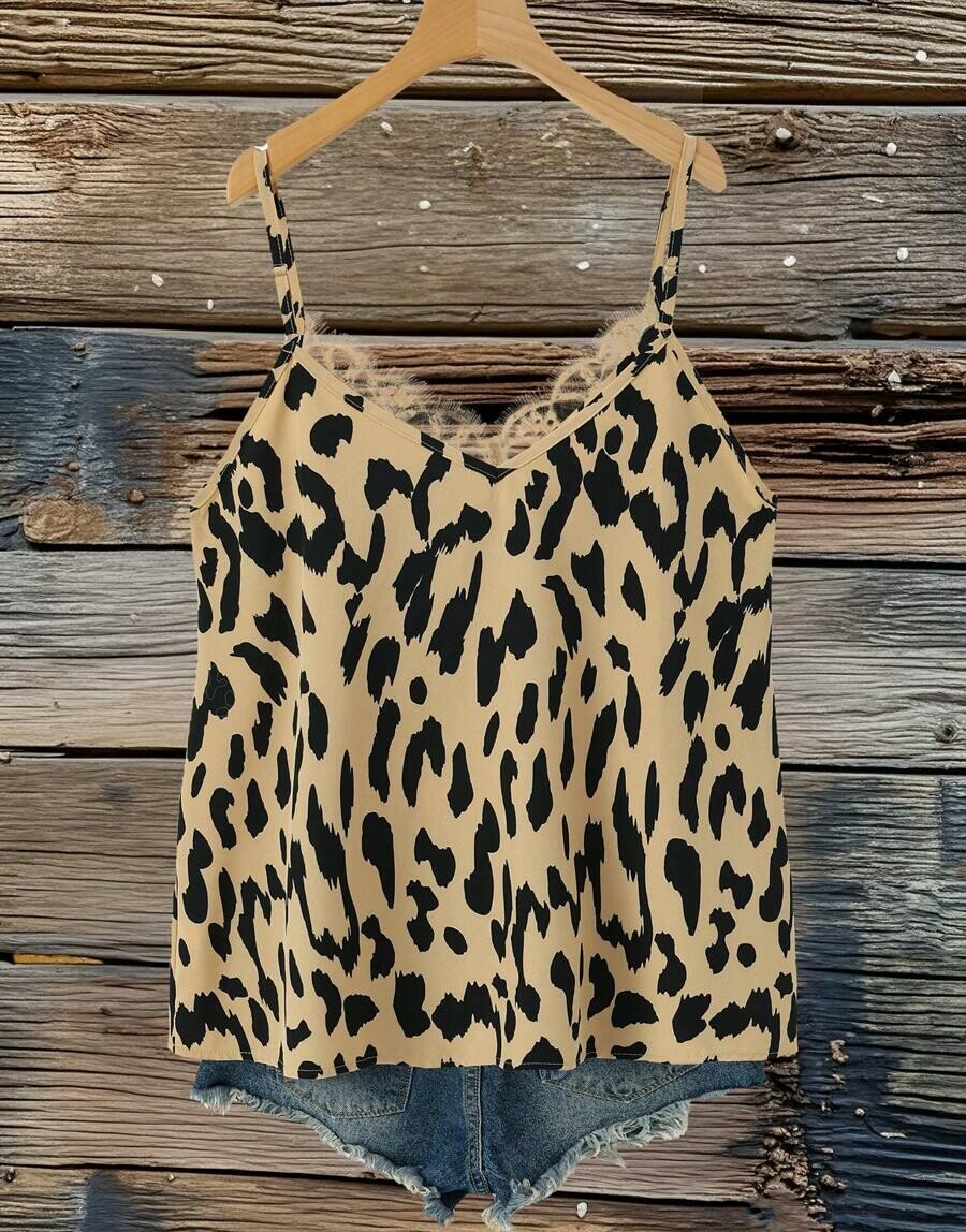 top animal print koronka