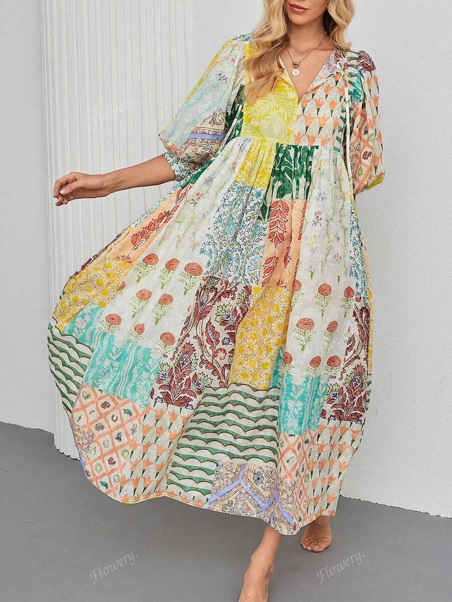 SUKIENKA BOHO PRINT CASUAL