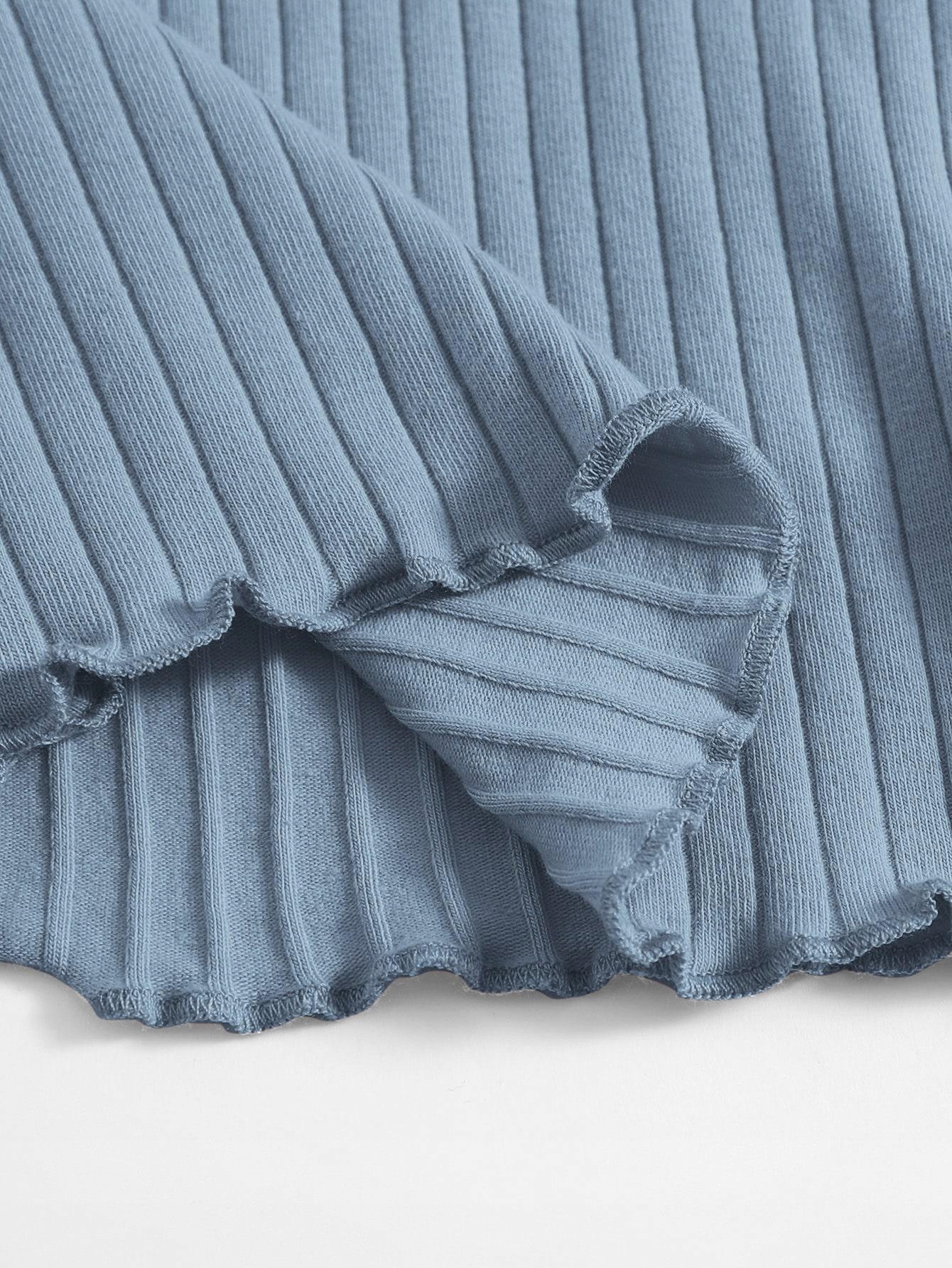 NIEBIESKI TOP KRÓTKI RĘKAW 