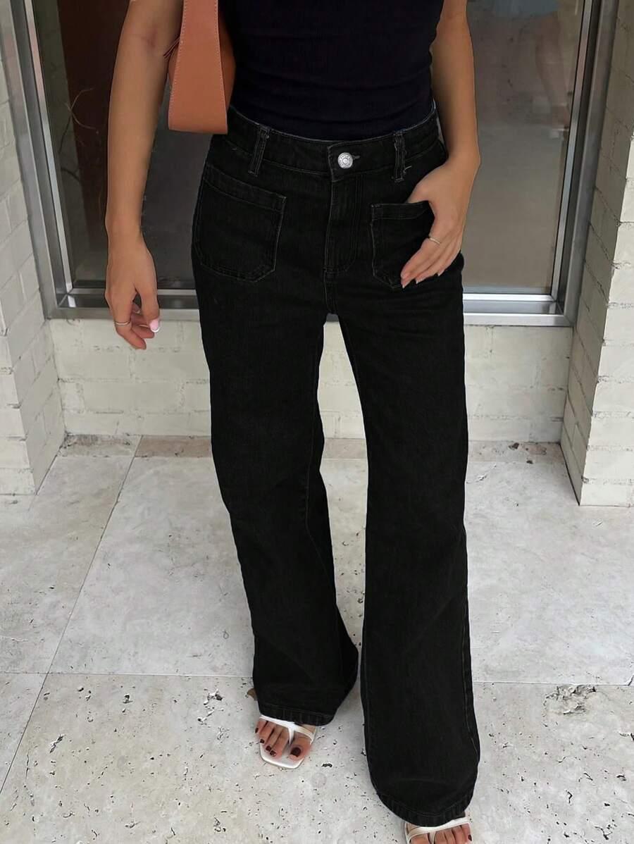 CZARNE SPODNIE JEANS