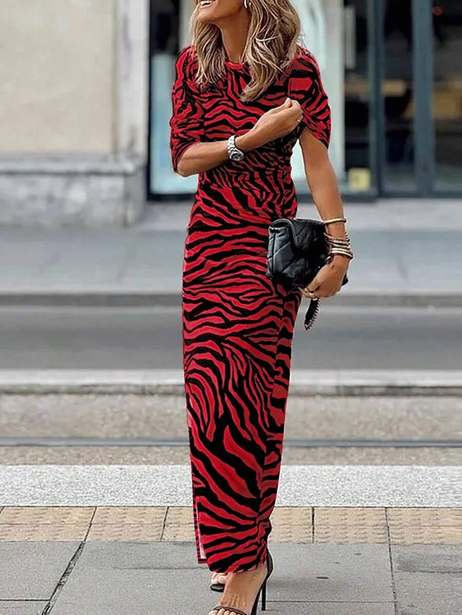 maxi sukienka animal print