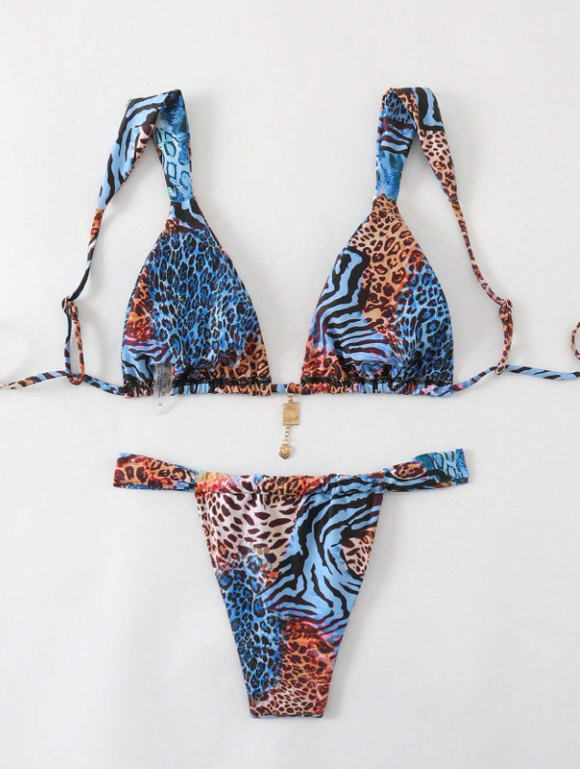 DWUCZĘŚCIOWY STRÓJ KĄPIELOWY ANIMAL PRINT 