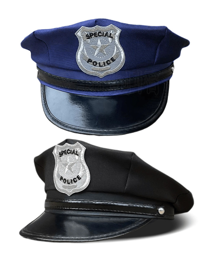 KOSTIUM GRANATOWA CZAPKA POLICJANTA 2szt.