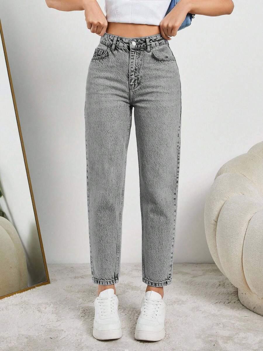 SZARE SPODNIE JEANS 
