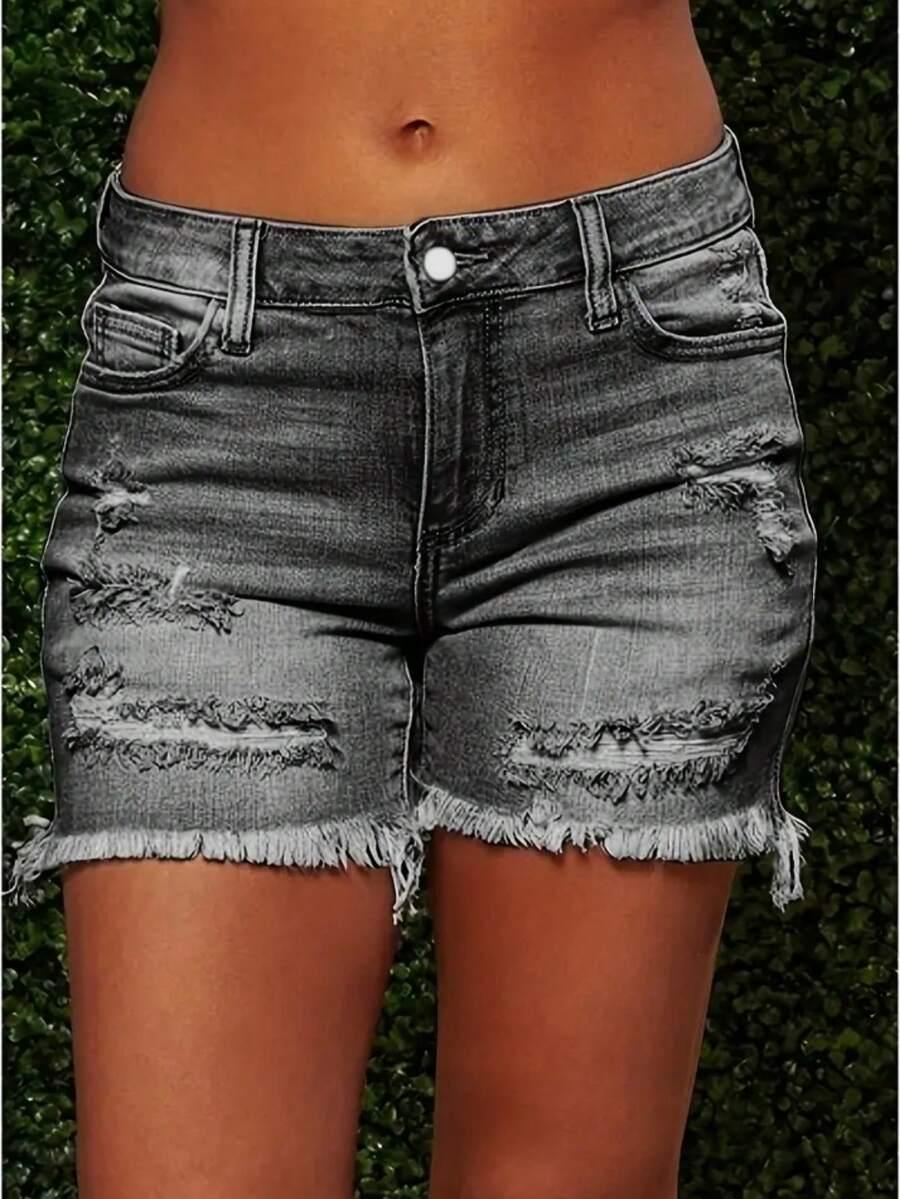 szare spodenki jeans 