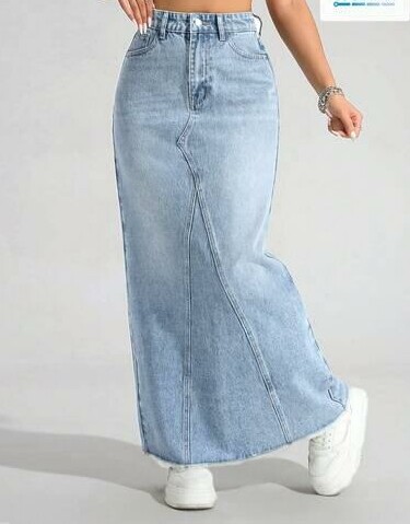 NIEBIESKA MAXI SPÓDNICA JEANS