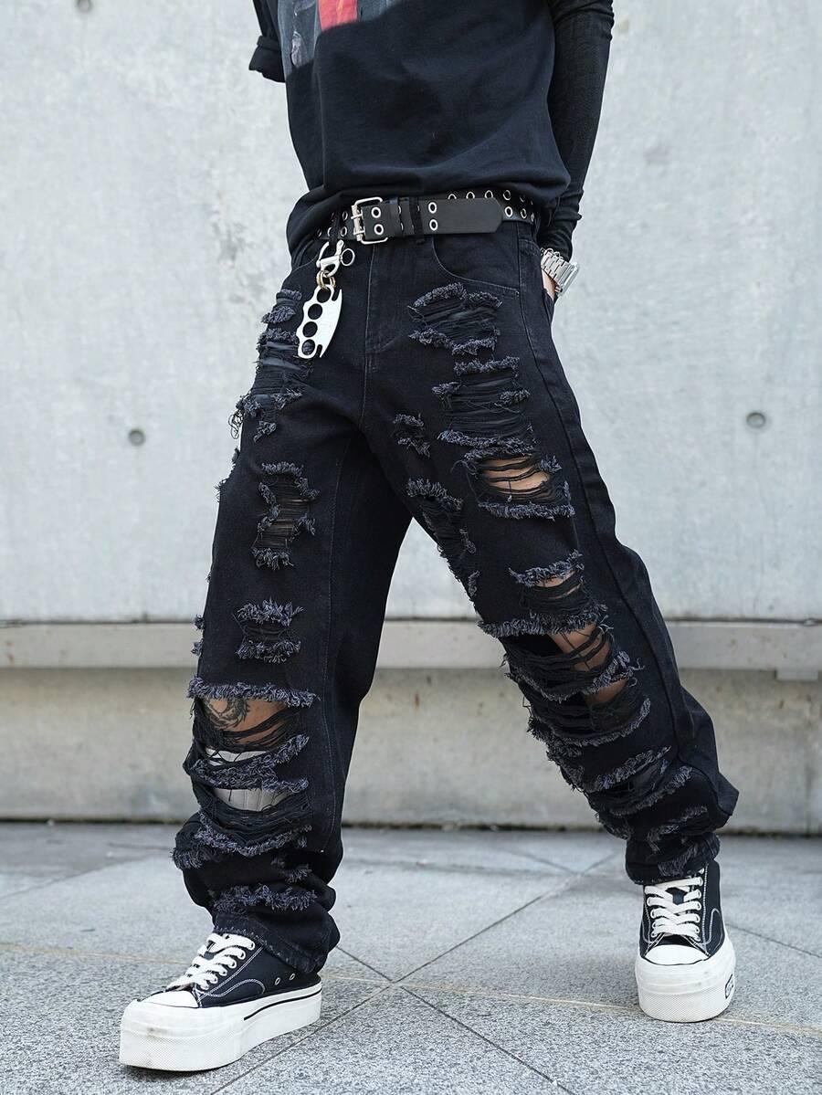 CZARNE SPODNIE JEANS 
