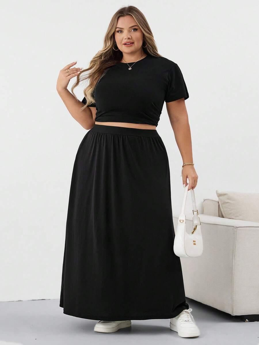 CZARNA SPÓDNICA maxi