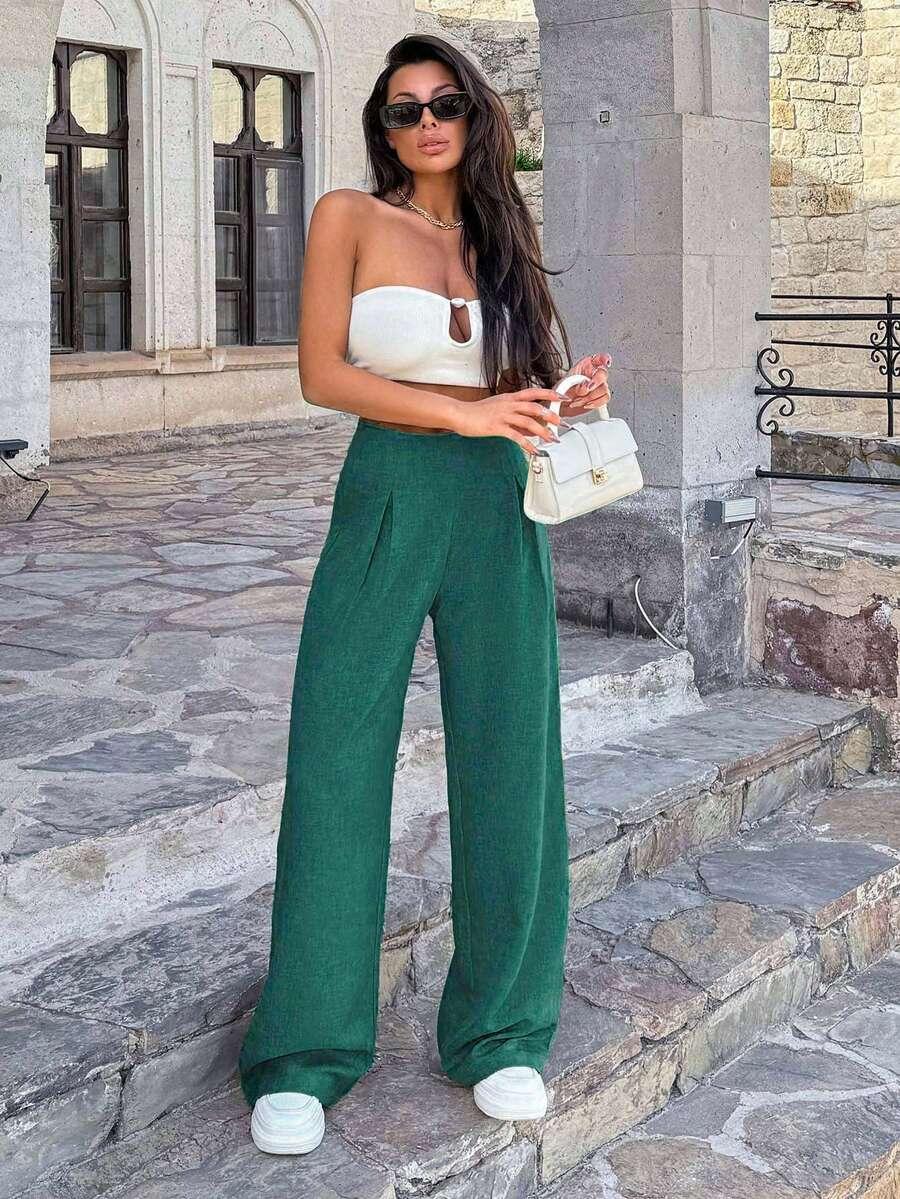 zielone spodnie casual